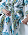 Aqua Shell naisten kimono aamutakki Puuvillavaatteet Powell Craft