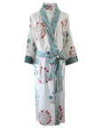 Blue & Pink Floral naisten kimono aamutakki Puuvillavaatteet Powell Craft