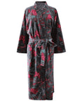 Velvet Grey Fruit Bird naisten kimono aamutakki Puuvillavaatteet Powell Craft