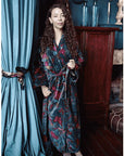 Velvet Grey Fruit Bird naisten kimono aamutakki Puuvillavaatteet Powell Craft
