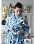 Blue Rose naisten kimono aamutakki Puuvillavaatteet Powell Craft