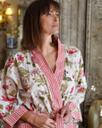 Crimson Garden naisten kimono aamutakki Puuvillavaatteet Powell Craft