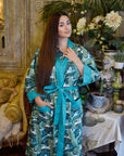 Green Leaf naisten kimono aamutakki Puuvillavaatteet Powell Craft