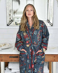 Grey Fruit naisten kimono aamutakki Puuvillavaatteet Powell Craft