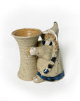 Maahinen Kynttilän jalka / Pieni maljakko Ceramics Kristiina Keramiikka vaalea myssy