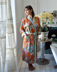 Orange Paisley naisten kimono aamutakki Puuvillavaatteet Powell Craft