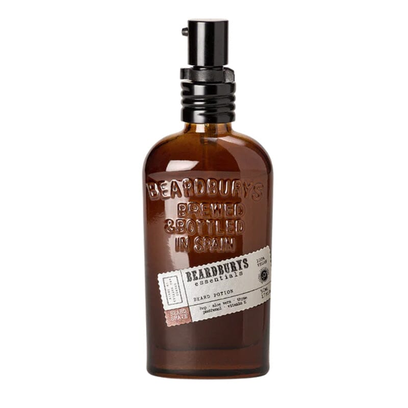 Beardburys Beard Potion 50 ml ruskealasisessa pumppupullossa.