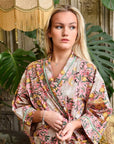 Bird & Pomegranate naisten kimono aamutakki Puuvillavaatteet Powell Craft 