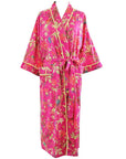Hot Pink Bird naisten kimono aamutakki Puuvillavaatteet Powell Craft 