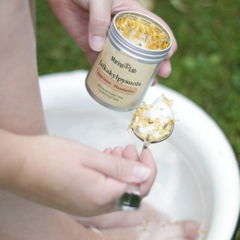 Jalkakylpysuola Appelsiini-Mandariini Jalkakylvyt Marina's Lab 