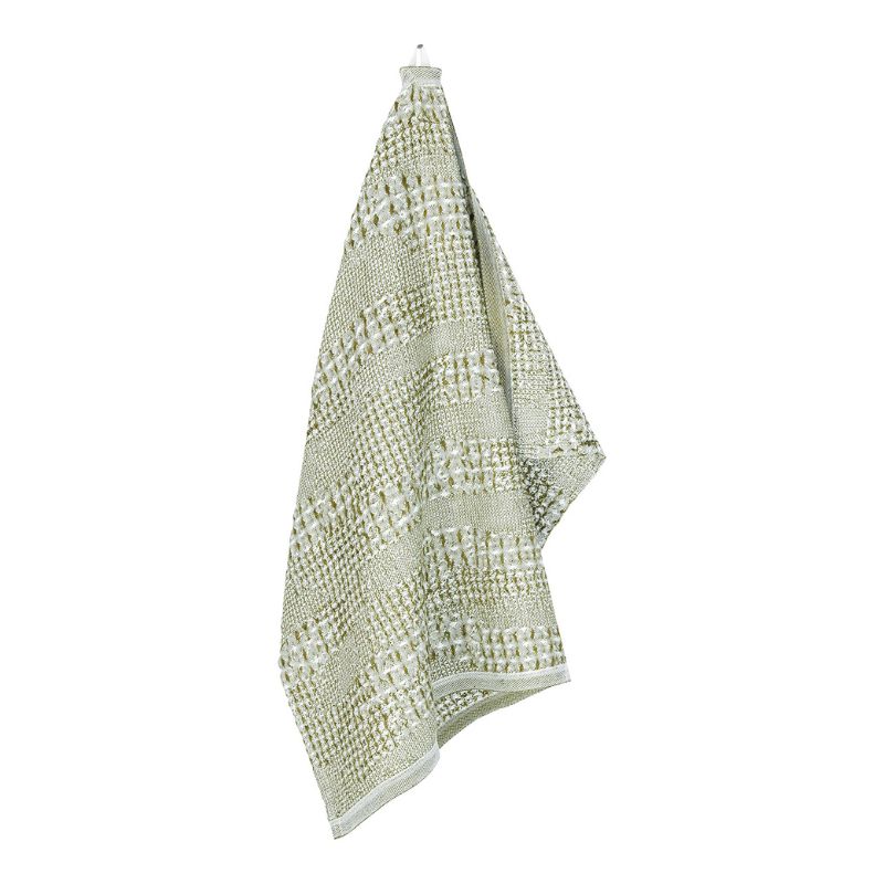 KUOHU pellavapyyhe 52x70 cm Keittöpyyhkeet Lapuan Kankurit Valko - Oliivi 