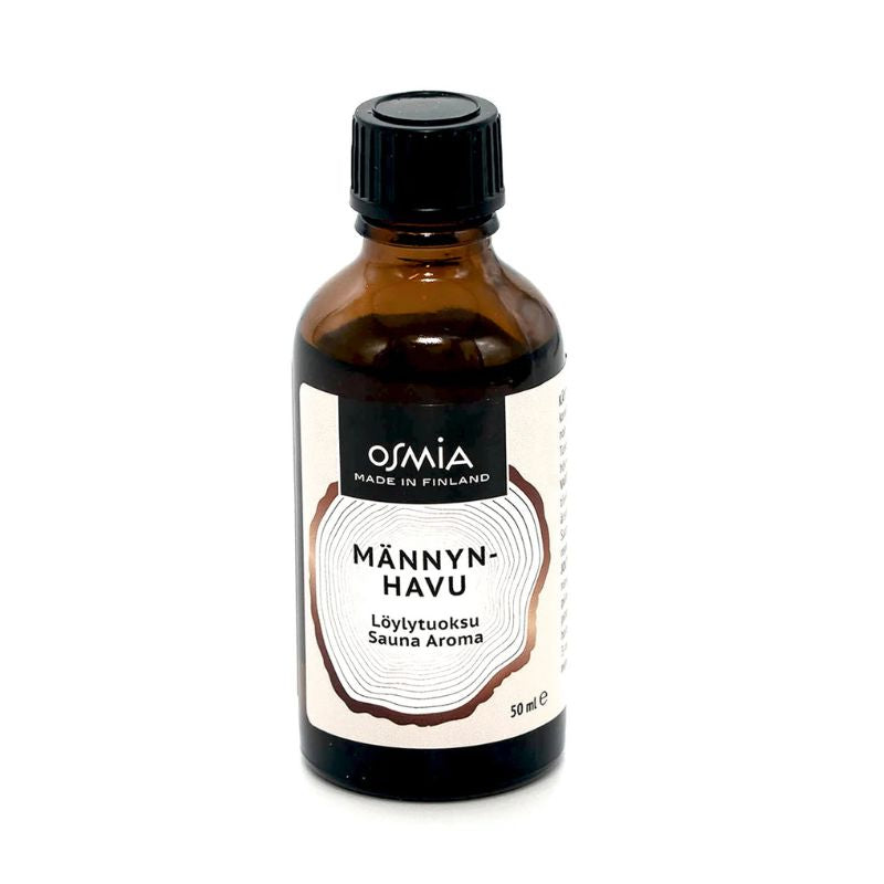 Osmia Männynhavu-löylytuoksu 50 ml ruskeassa lasipullossa.
