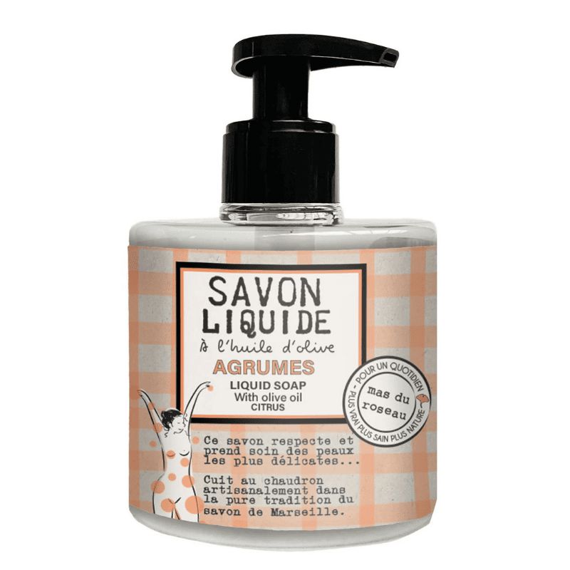 Nestemäinen Marseillesaippua Sitrushedelmät 99% Luomu! Saippuat Mas Du Roseau 300ml 