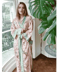 Peach Blossom naisten kimono aamutakki Puuvillavaatteet Powell Craft 