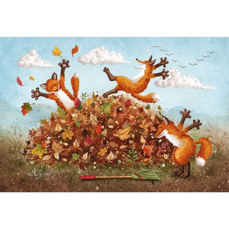 Postikortti - Lehtien leikki Postikortit Katja Saario 