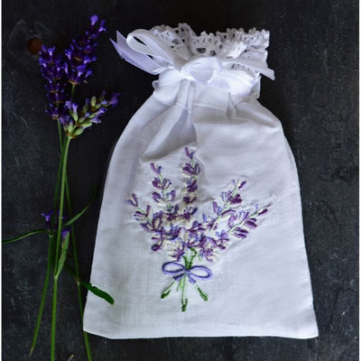Puuvillainen Laventelipussi laventelikirjilulla - valkoinen Huonetuoksut Powell Craft 
