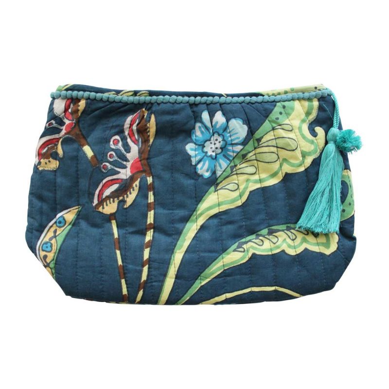 Toilettilaukku - Blue Floral Exotic Bird Laukut Powell Craft 