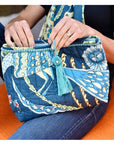 Toilettilaukku - Blue Floral Exotic Bird Laukut Powell Craft 
