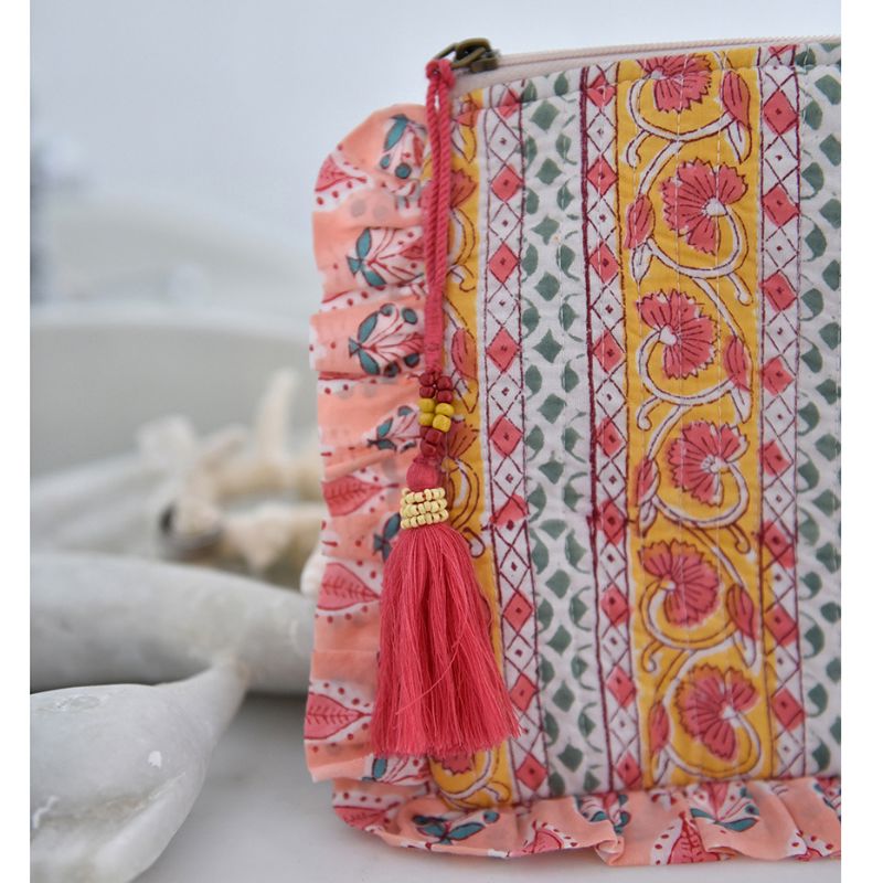 Toilettilaukku - Green, Lemon & Pink Mixed Print Laukut Powell Craft 