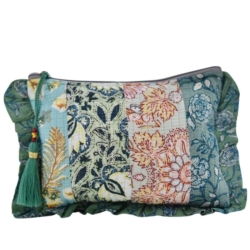 Toilettilaukku - Green Mixed Fabric Print Laukut Powell Craft 