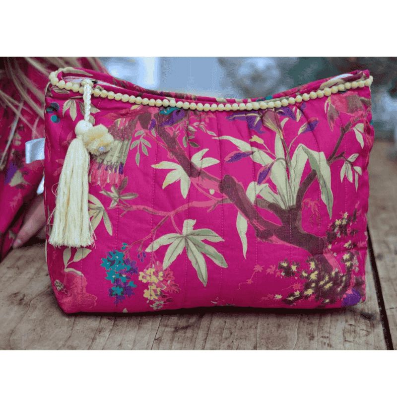 Toilettilaukku - Hot Pink Bird Print Laukut Powell Craft 