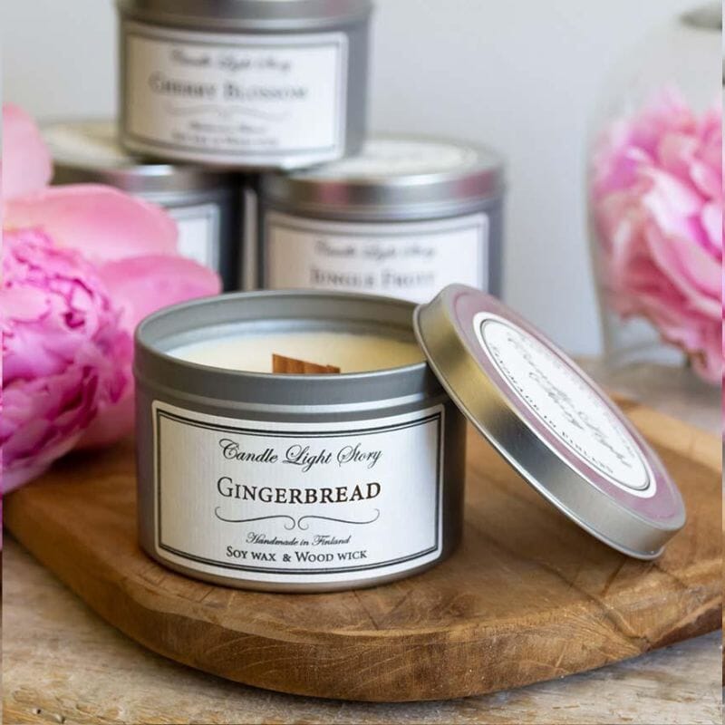 Tuoksukynttilä puusydämellä - Gingerbread Tuoksukynttilä Candle Light Story 