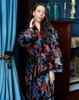 Velvet Burnt Orange Print naisten kimono aamutakki Puuvillavaatteet Powell Craft 