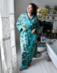 Green Leaf naisten kimono aamutakki Puuvillavaatteet Powell Craft 