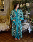 Green Leaf naisten kimono aamutakki Puuvillavaatteet Powell Craft 