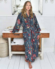 Grey Fruit naisten kimono aamutakki Puuvillavaatteet Powell Craft 