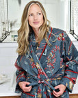 Grey Fruit naisten kimono aamutakki Puuvillavaatteet Powell Craft 