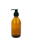 Lasinen pumppupullo 250 ml Pumppupullo Kaurilan Sauna Ruskea 