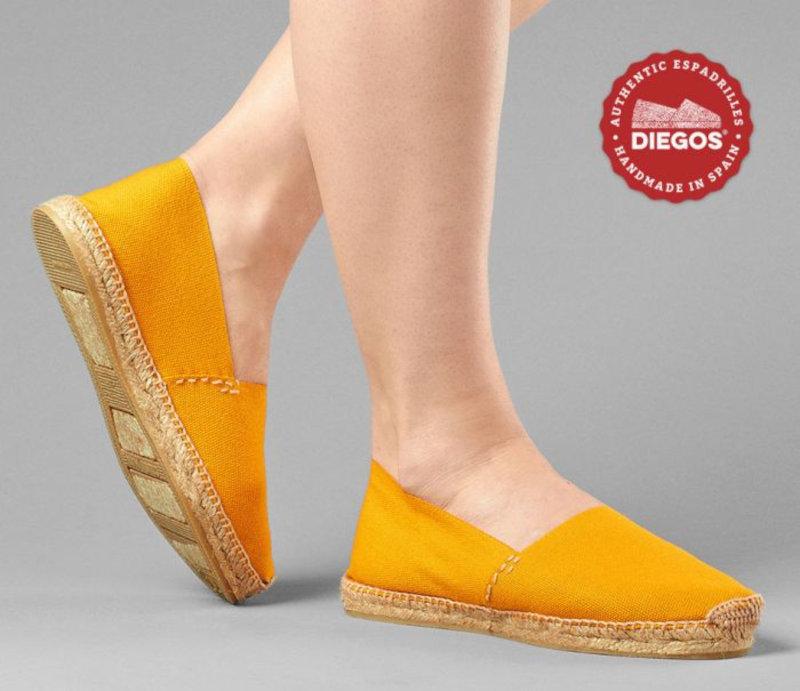 Naisten matalat classic espadrillot, golden amber Shoes Diegos 