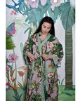 Pink Stargazer Lily aamutakki Puuvillavaatteet Powell Craft 