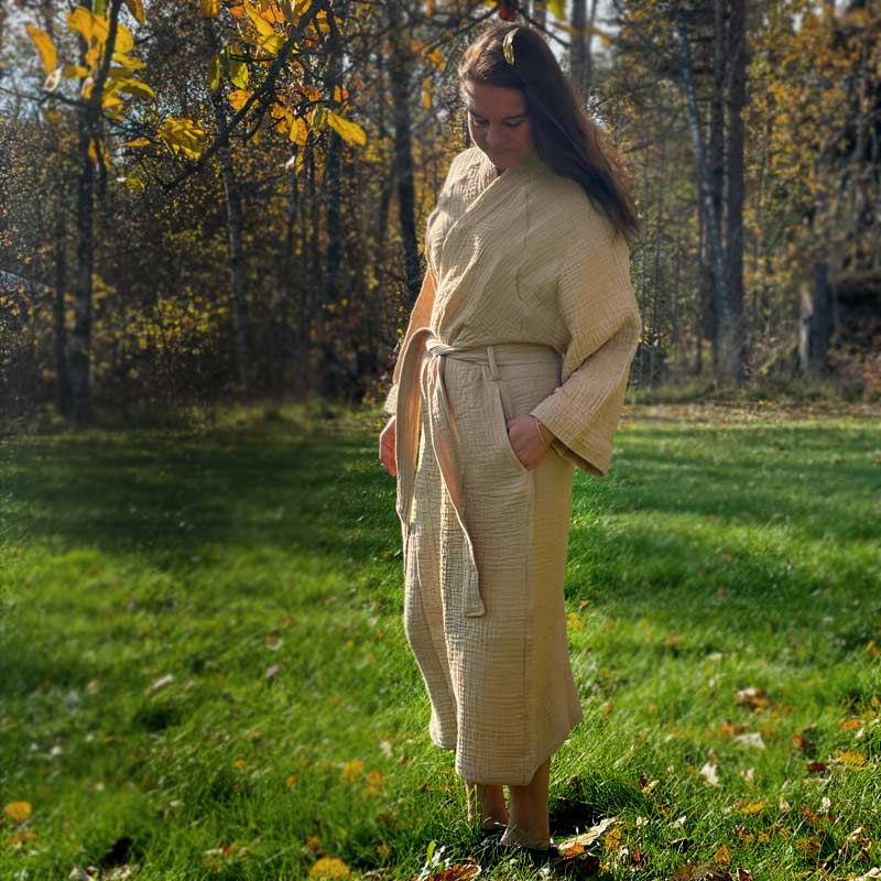 Saunatonttu Annukan kylpytakki Bathrobe Saunatonttu by Kaurilan Sauna Beige 