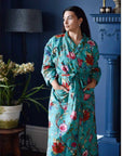 Teal Exotic naisten kimono aamutakki Puuvillavaatteet Powell Craft 